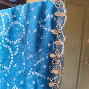 Sky blue Shaded Bandhani Saree (New)