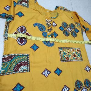 New Mustard Yellow XL Rayon Kurti