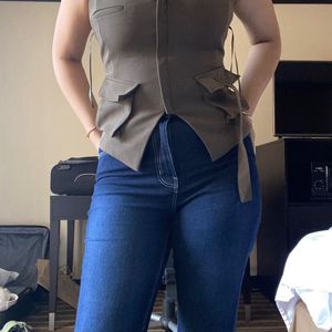 Zara Olive Top With Tag