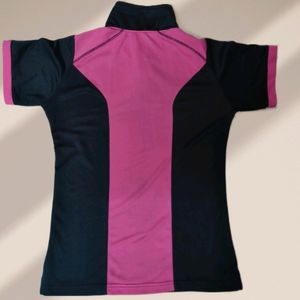 Sport T-shirt In Pink And Black Colour, Bust Size Is 34 And Length Is 24.5