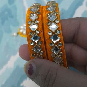 Heavy Latkan Bangles For Haldi