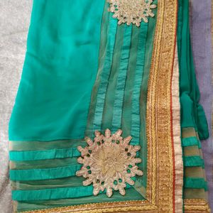 Discount Offernr"NET PATTERN"Saree With Blouse