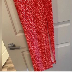 Zara Red Slit Summer Dress