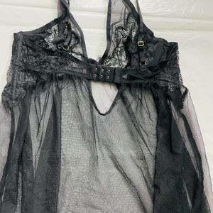 Grey Mesh Sexy Lingerie Dress