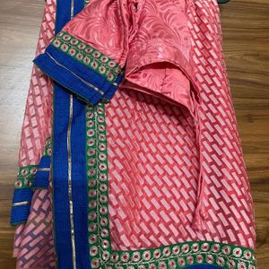 Peach Designer Saree For Women