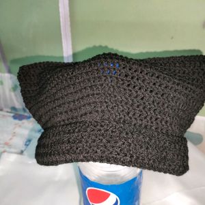 Crochet Black Cat Beanie