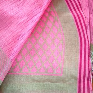 Pink Bhagalpuri Silk Saree Without Blouse Piece