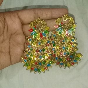 Earrings Peacock Design