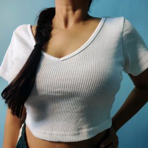 V-neck Crop Top