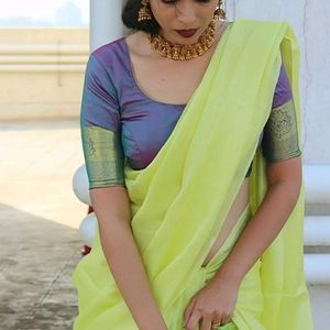 Jute Cotton Saree with Stitched Blouse