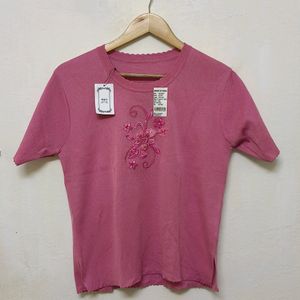 Trendy New Pink Cotton Top For Women