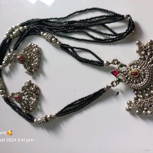 Oxidized German silver mangalsutra