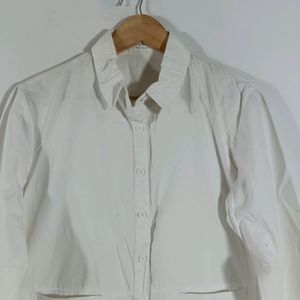 White Casual Plain Shirt (Women)