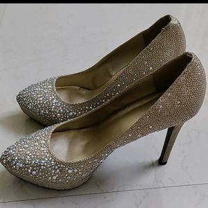 Rhinestones glitter heels