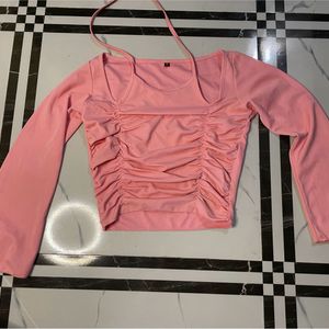 Baby Pink Color Crop Top