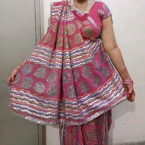 Beautiful Embroidery And Sequence Work Saree