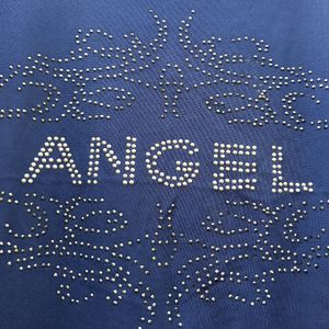 Angel Top Blue Bedazzled