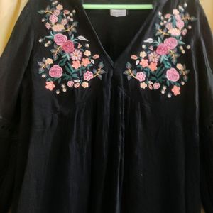 Black Embroidered Dress