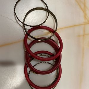 Red And Gold Bangles Set