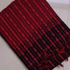 Begumpuri Khadi Saree (Red ♥️ Black 🖤)