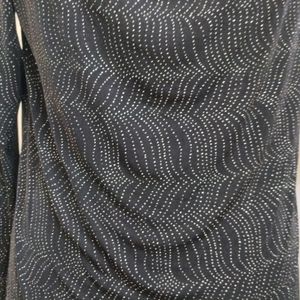 Black Shiny Cowl Neck Plus Size Too