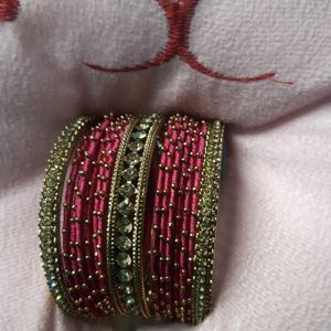 Pink And Golden Bangles