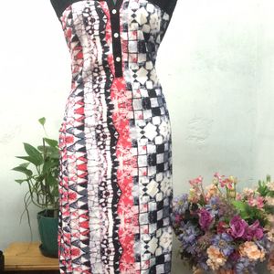 Black with multi color design kurti type