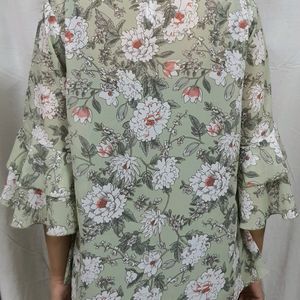 Floral Print Chiffon Top