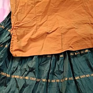 Pattu Pavadai With Stitched Lining Silk Cotton Blo