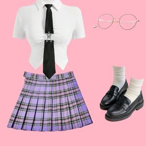 Purple Checkered Skirt💌