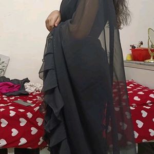 Black Saare With Unstitched Blouse