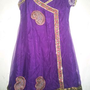 Purple Anarkali Set