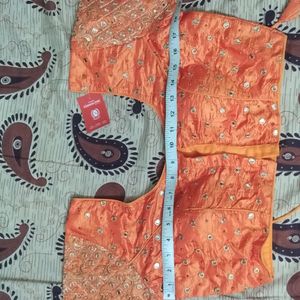 Golden Orange Embroidery Blouse