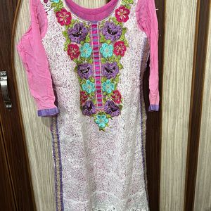 Pakistani Embroidered Lace Work Suit