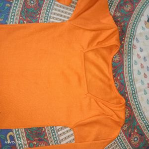 Women Square neck Orange Top.