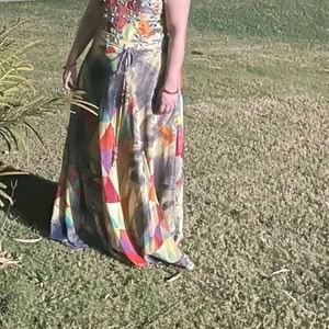 Multicolour Mirror Work Gown