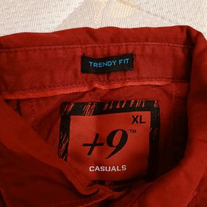 Red Cotton Branded Shirt