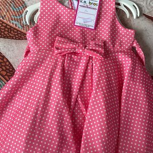 Baby Pink Frock With Bow