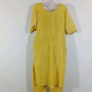 Yellow Embroidered Kurta Set (Women)