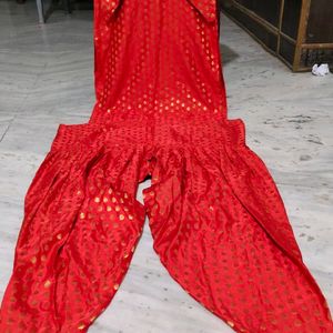 Ladies Suits Red Banarsi