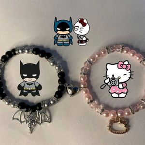 Batman And Hellokitti Matching Braclets