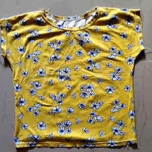 Floral Crop T-shirt For Girls/Womens