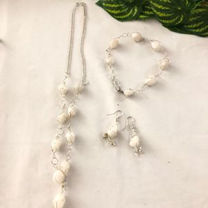 White&Silver Neckpiece Set(Women’s)