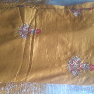 Tobacco Clr Embroidery Saree