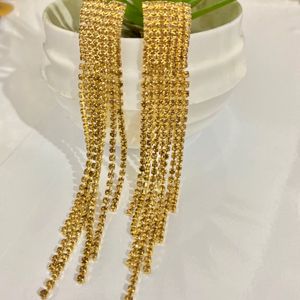 Golden Rahinestone Earrings