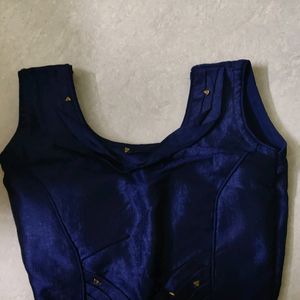 Padded Navy Blue Cut Out Blouse