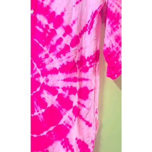 PINK FORMAL HOLI PRINT KURTIS (PACK OF 1)