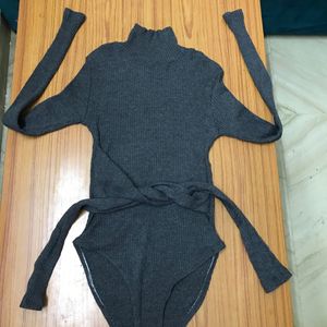 Stretchy Dark Grey Bodysuit Fits 32-36