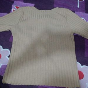 Light Brown Casual Crop Top