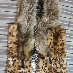 Animal Print Wollen Coat